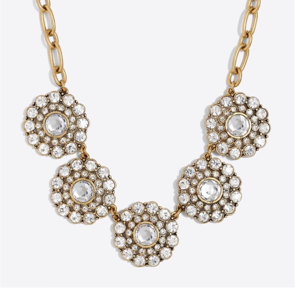J.crew Layered circle Crystal Statement necklace